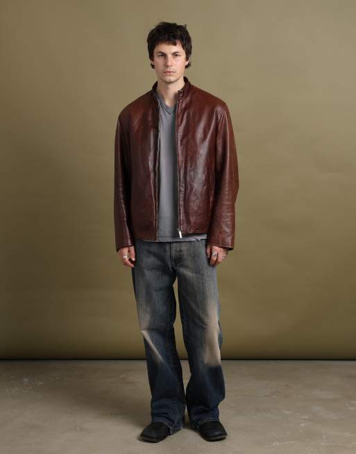 Vintage size L Mulberry leather bomber jacket in brown, 3 of 7