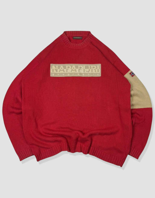 Vintage size L Napapijri knit jumper in red