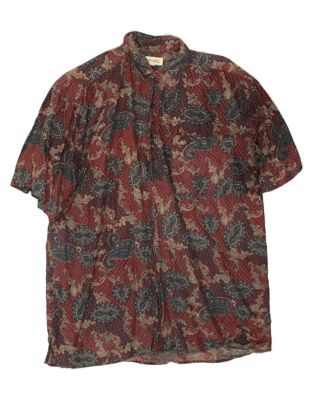Vintage Size L Paisley Short Sleeve Shirt in Red