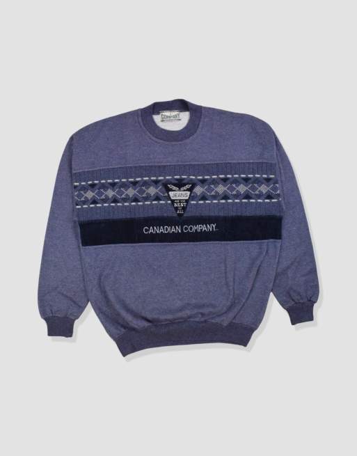 Vintage size L pattern sweatshirt in blue