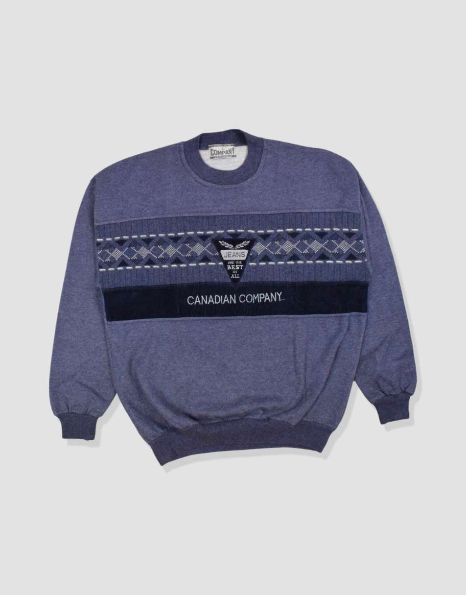 Vintage size L pattern sweatshirt in blue