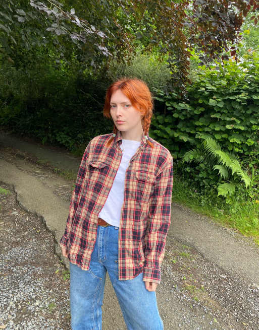 Vintage Size L Plaid Flannel Shirt in Multi