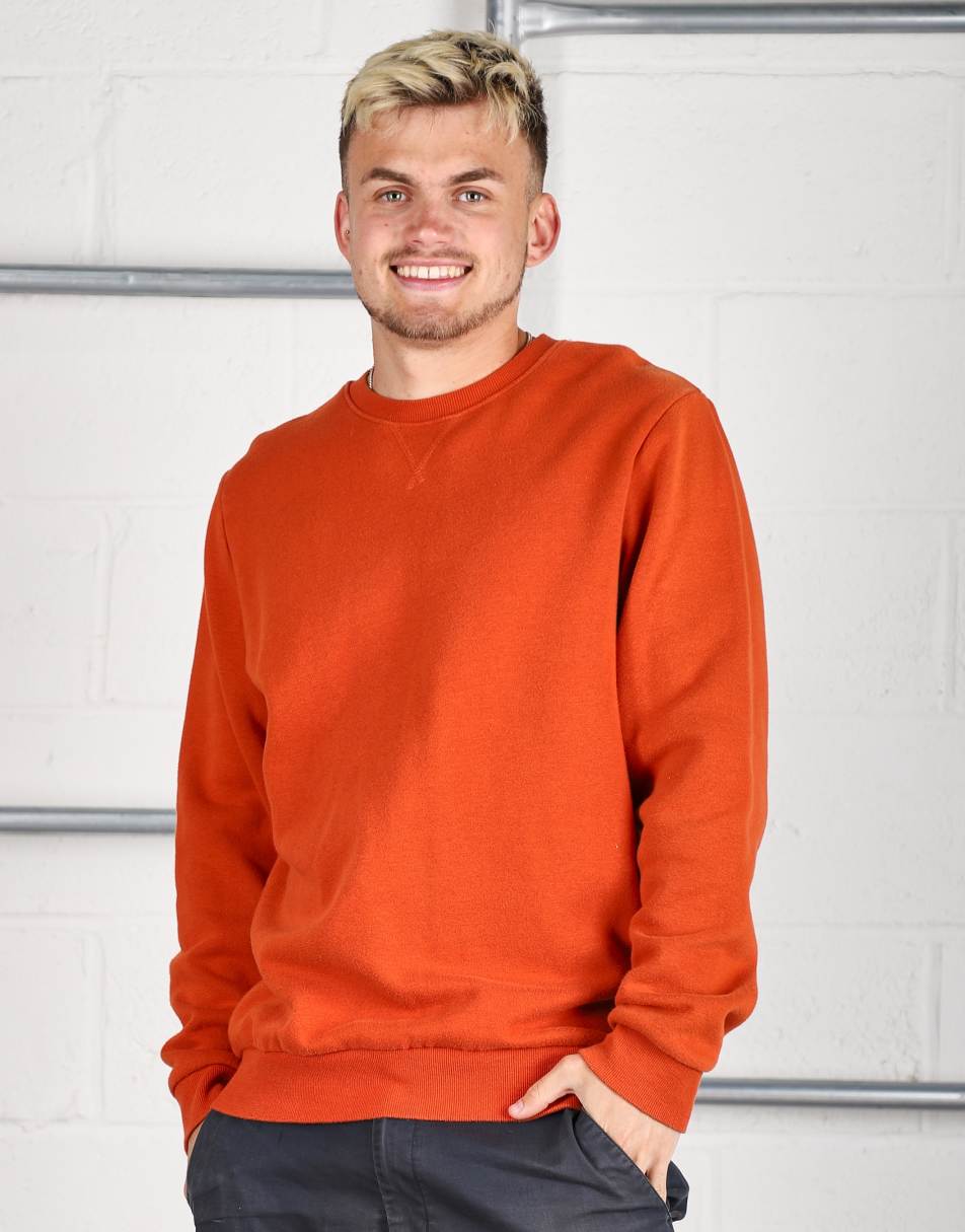 Vintage Size L plain crewneck lounge sweatshirt in orange