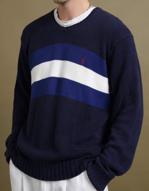 Vintage size L Polo by Ralph Lauren knit jumper in navy, 4 of 7