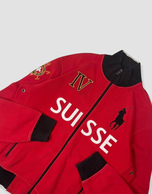 Vintage size L polo ralph lauren jacket in red | ASOS