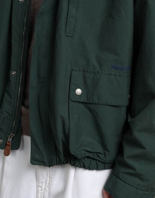 Vintage size L Polo Sport bomber jacket in forest green, 3 of 7