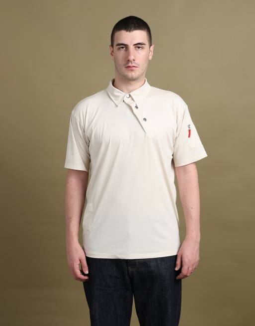 Vintage size L Prada asymmetric button polo in beige, 1 of 6