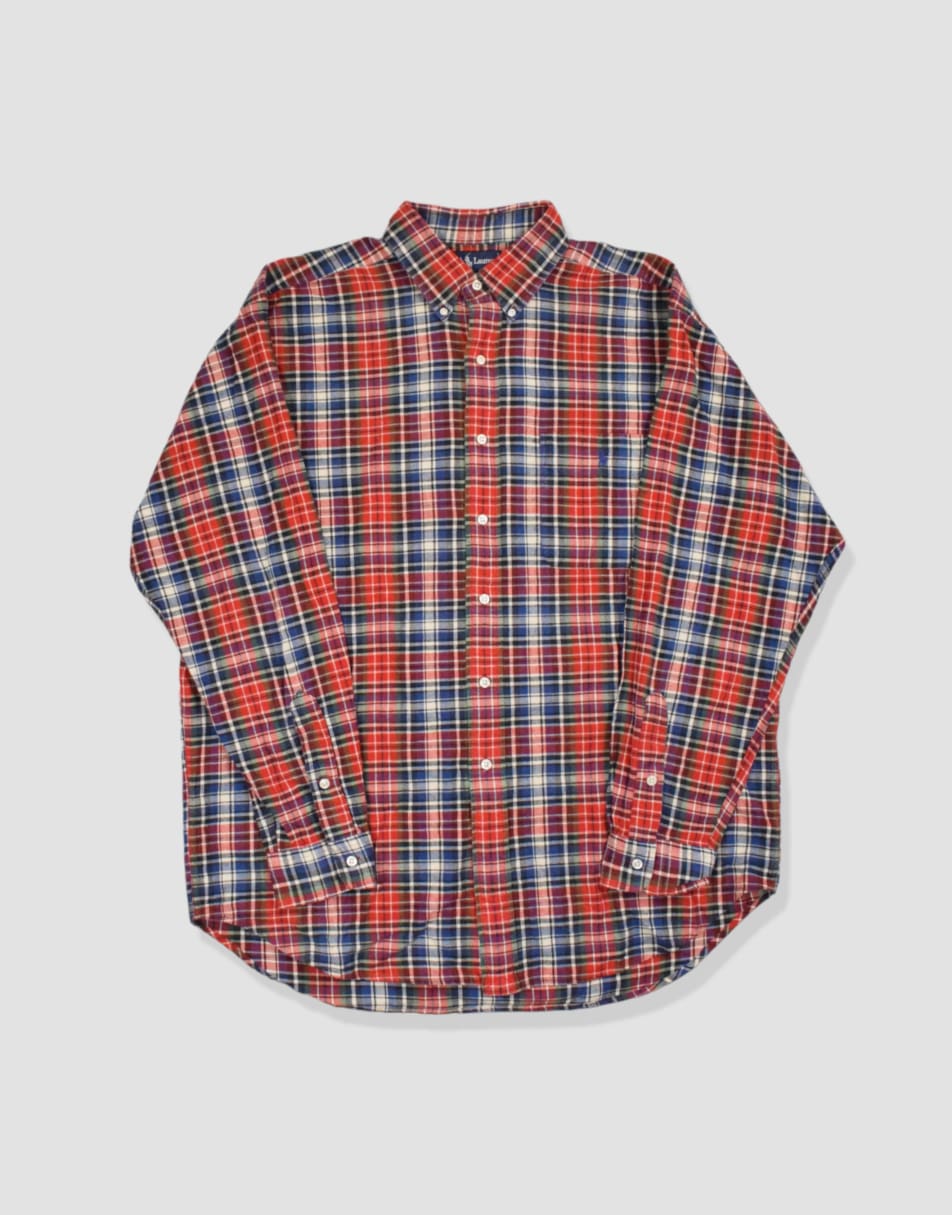 Vintage size L ralph lauren check pattern long-sleeve shirt