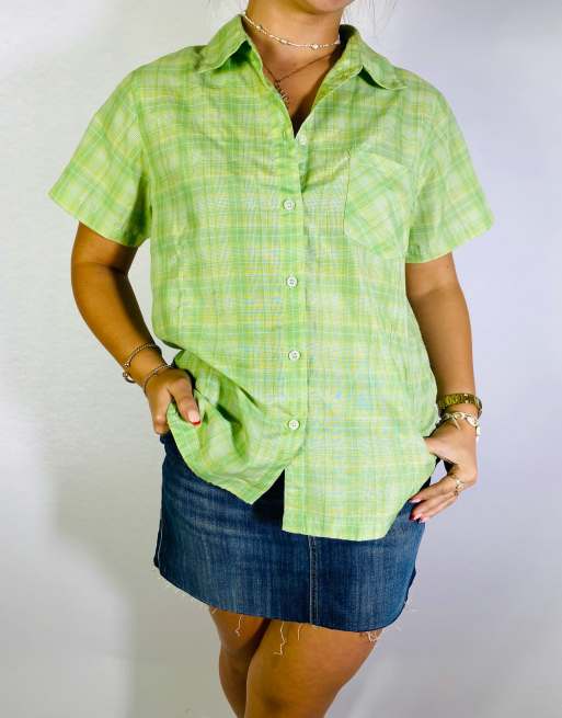 Vintage Size L Regatta Short Sleeve Shirt In Green