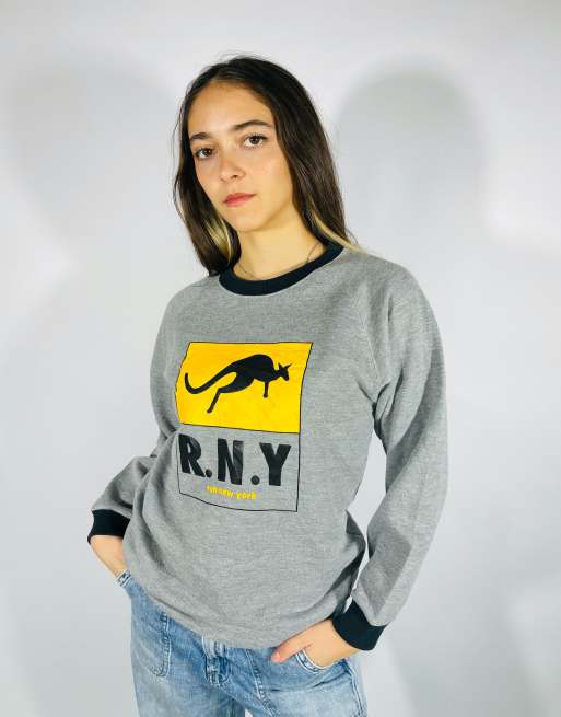 Vintage size l run new york sweatshirt in grey 
