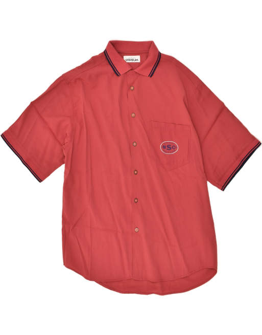 Vintage Size L Short Sleeve Shirt in Red