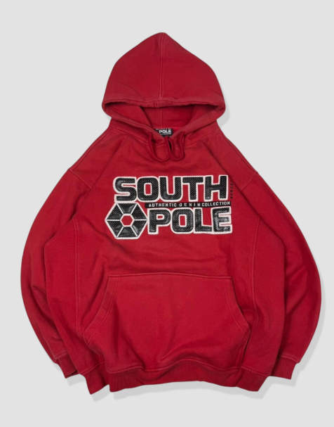 Vintage size L southpole hoodie in red - view 1