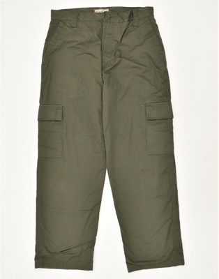 Vintage Size L Straight Cargo Trousers in Green