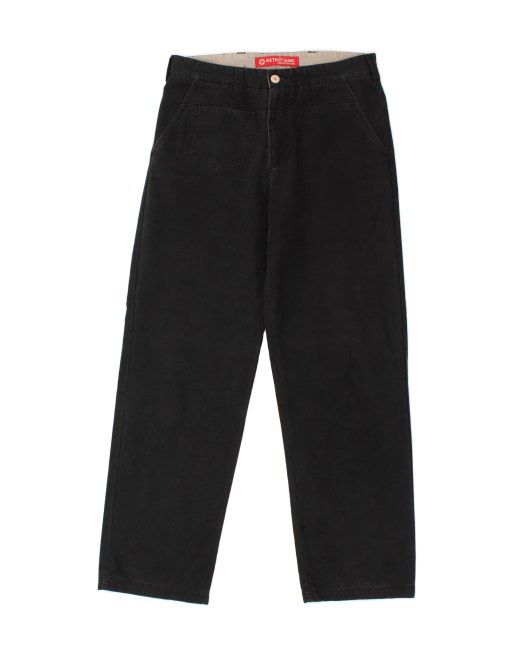 Vintage Size L Straight Casual Trousers in Black
