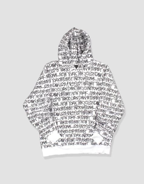 Vintage size L stussy hoodie in white - view 1