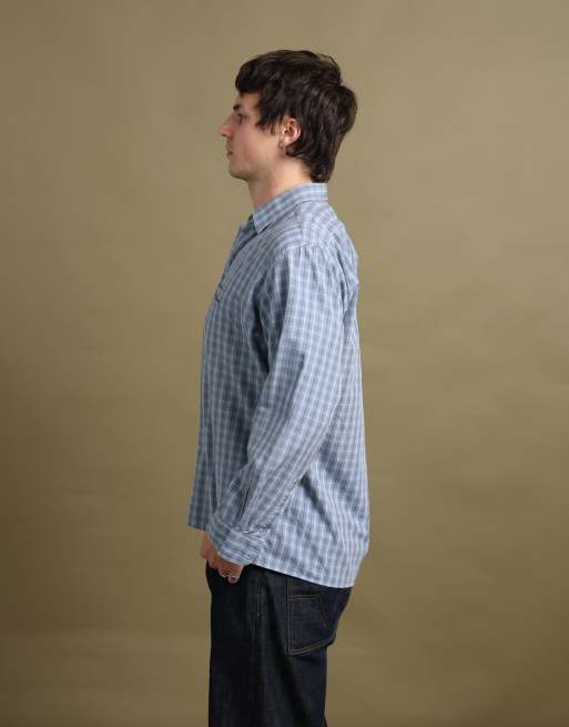 Vintage size L Thomas Burberry check shirt in light blue, 4 of 6