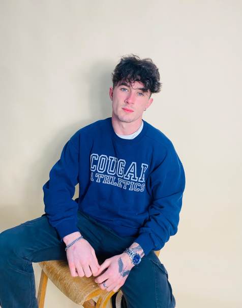 Vintage Size L USA Athletics Sweatshirt in Blue - view 1