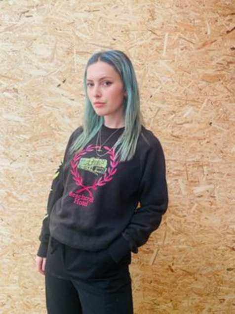 Vintage Size L USA beach croft hotel sweatshirt in black - view 1