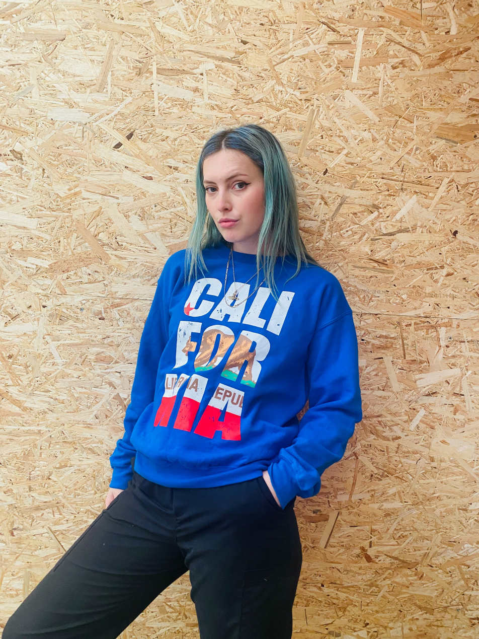 Vintage Size L USA Californa graphic sweatshirt in blue