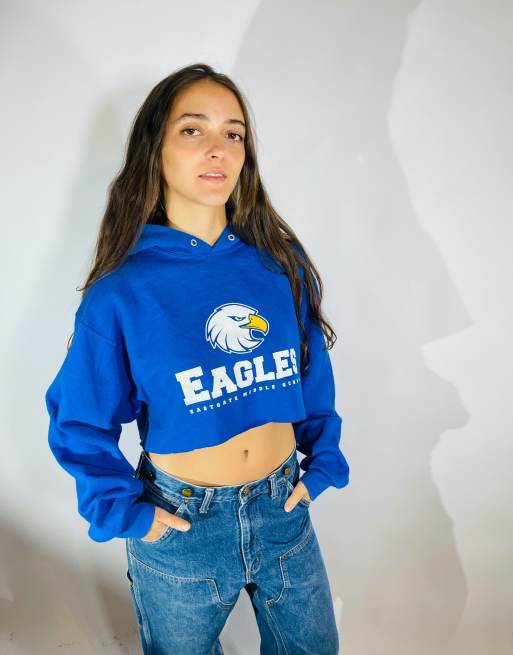 Vintage Size L USA Eagles Hoodie in Blue
