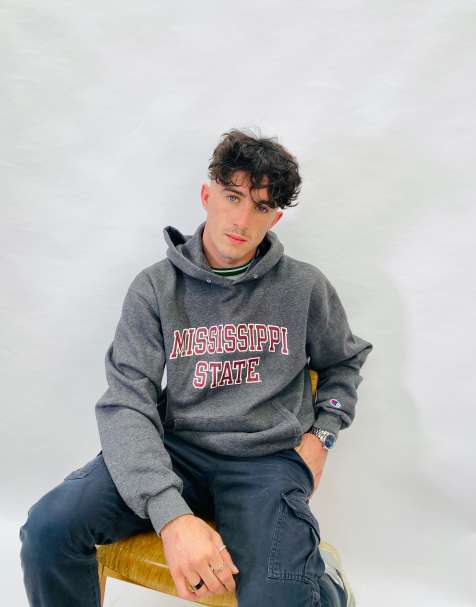 Vintage Size L USA Mississippi State Hoodie In Grey - view 1