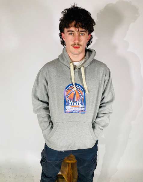 Vintage Size L USA state Junior championships basketball Hoodie In Grey - view 1