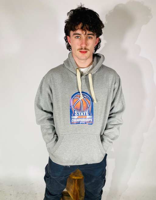 Vintage Size L USA state Junior championships basketball Hoodie In Grey