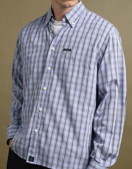 Vintage size L Valentino Jeans check shirt in mid blue, 4 of 7