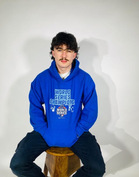 Vintage Size L World Series MLB Hoodie In Blue - view 1