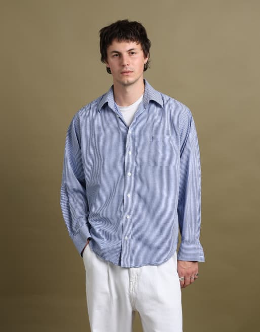 Vintage size L Yves Saint Laurent checked shirt in white, 5 of 7