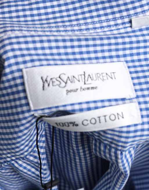 Vintage size L Yves Saint Laurent checked shirt in white, 7 of 7