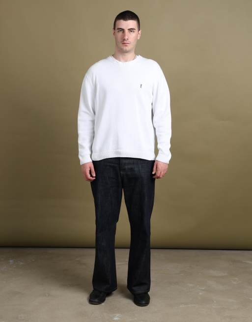 Vintage size L Yves Saint Laurent chunky knit jumper in white, 2 of 6