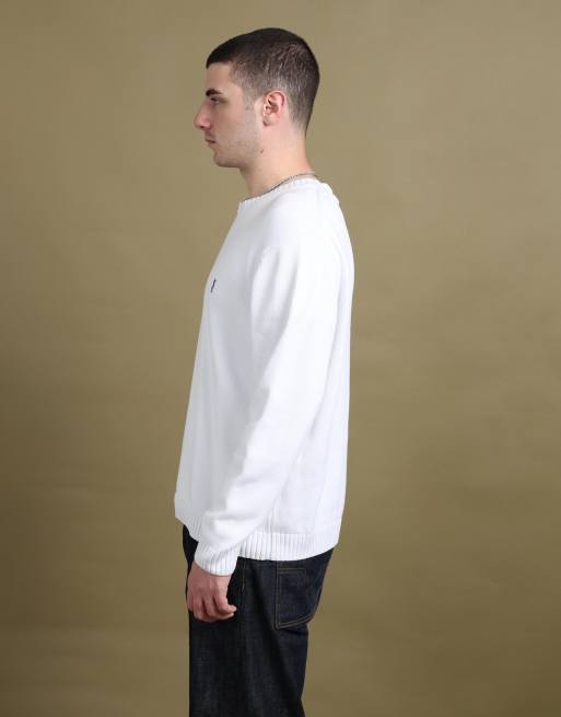 Vintage size L Yves Saint Laurent chunky knit jumper in white, 4 of 6