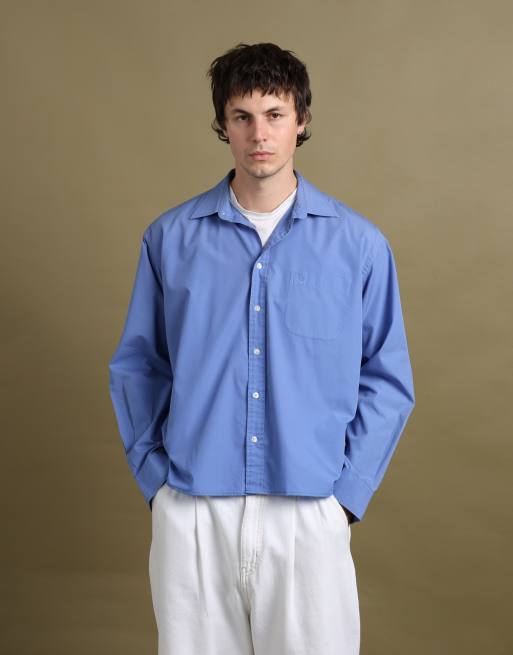 Vintage size L Yves Saint Laurent shirt in mid blue, 1 of 7