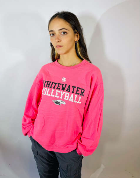 Vintage size large y2k usa volleyball sweatshirt in pink in pink - view 1