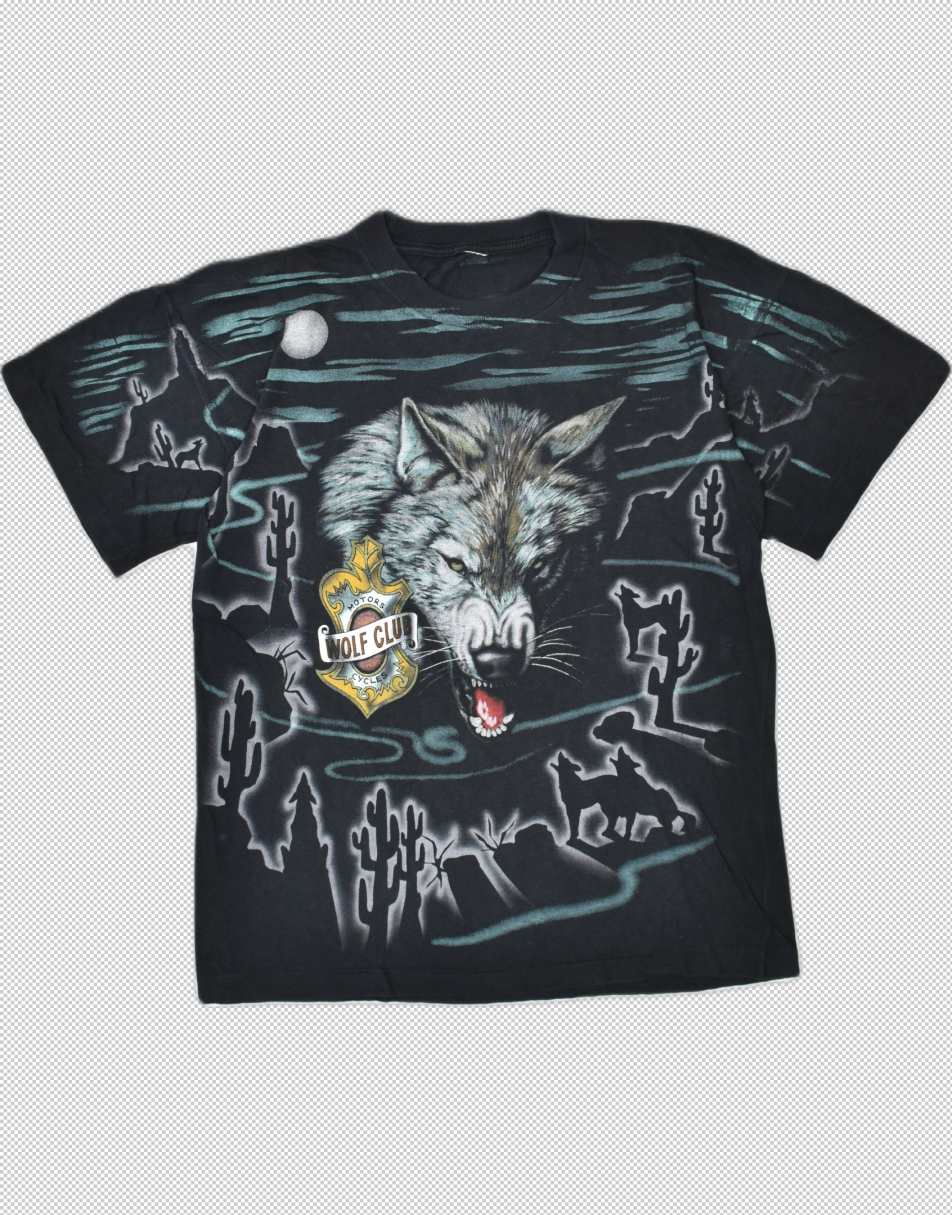 Vintage Size M 90s graphic t-shirt in black animal print
