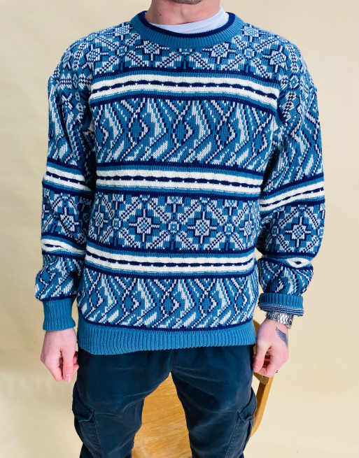 Vintage Size M Abstract Knit Jumper In Multi, 2 of 4