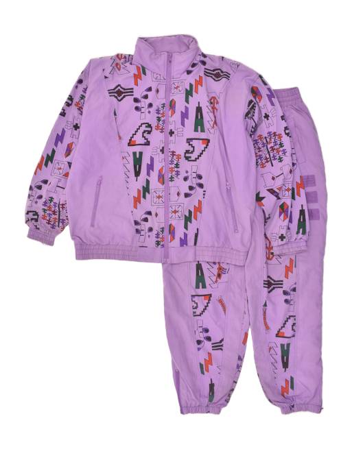 Vintage Size M Abstract Pattern Full Tracksuit in Purple