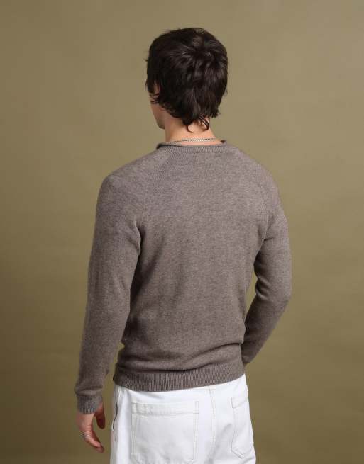 Vintage size M Aquascutum open-knit jumper in brown, 6 of 7