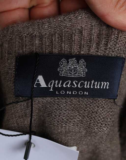 Vintage size M Aquascutum open-knit jumper in brown, 7 of 7