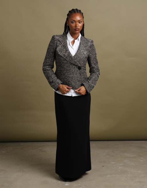 Vintage size M Armani Collezioni tweed blazer in grey, 1 of 7
