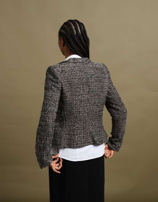 Vintage size M Armani Collezioni tweed blazer in grey, 6 of 7