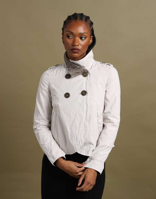 Vintage size M Armani Jeans cropped double breasted jacket in cream, 3 of 7