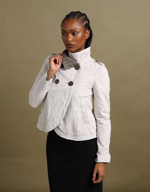 Vintage size M Armani Jeans cropped double breasted jacket in cream, 5 of 7
