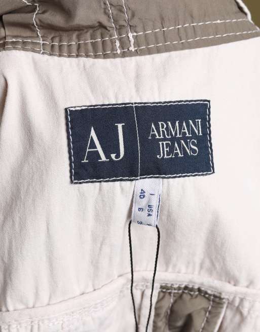 Vintage size M Armani Jeans cropped double breasted jacket in cream, 7 of 7
