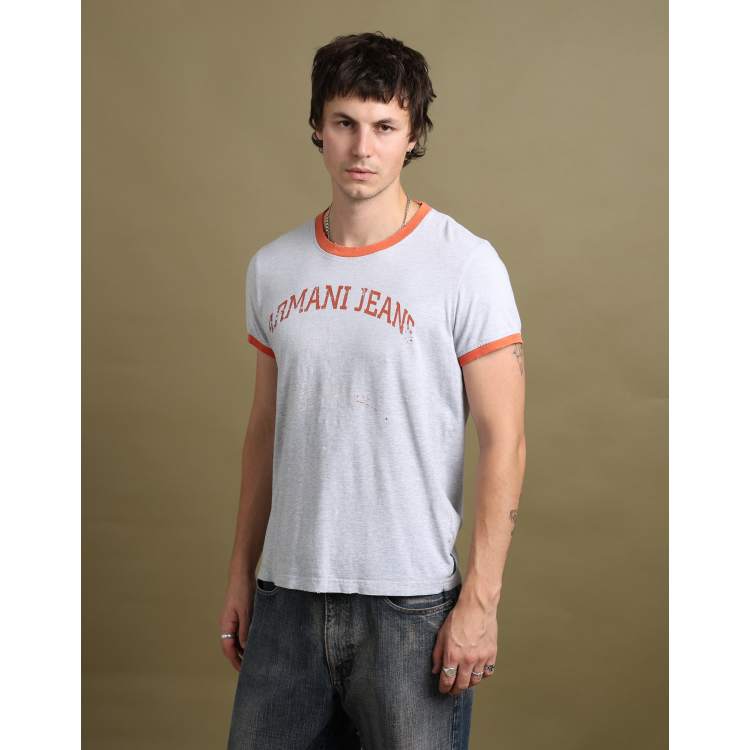 Vintage size M Armani Jeans t-shirt in grey | ASOS