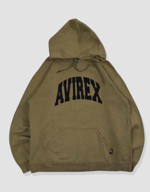 Vintage Size M Avirex Y2K Hoodie in Khaki