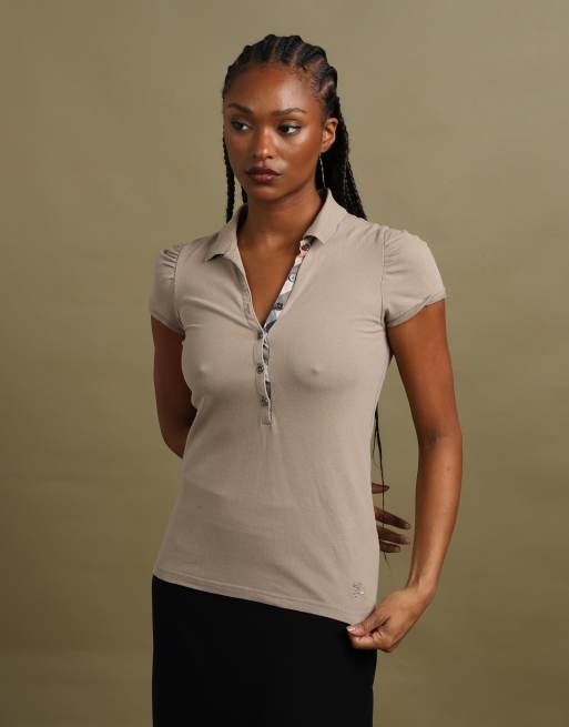 Vintage size M Burberry Brit polo shirt in beige, 1 of 7
