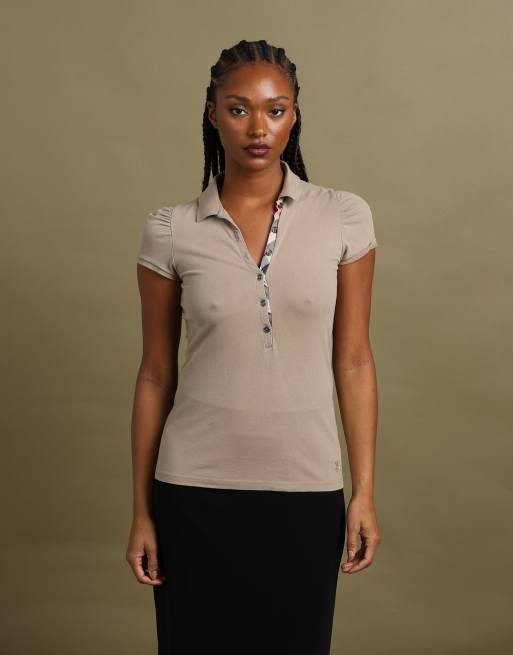 Vintage size M Burberry Brit polo shirt in beige, 2 of 7