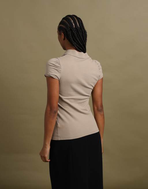 Vintage size M Burberry Brit polo shirt in beige, 5 of 7
